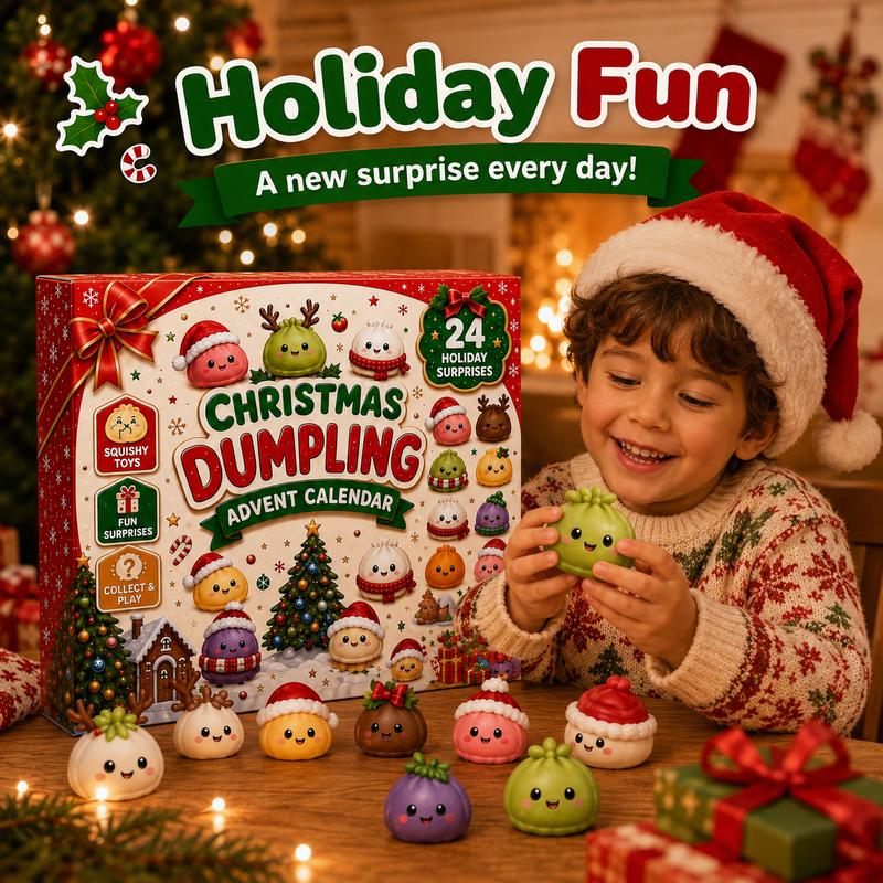 Dumpling squishies displayed for the holidays